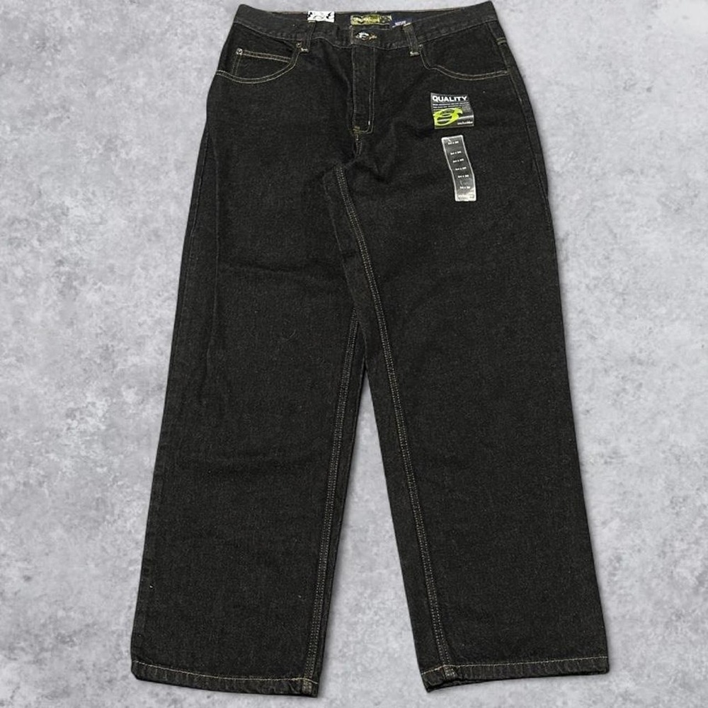 Y2K Rare Deadstock Anchor Blue Baggy Dark Wash Jeans - Fits 34x30!